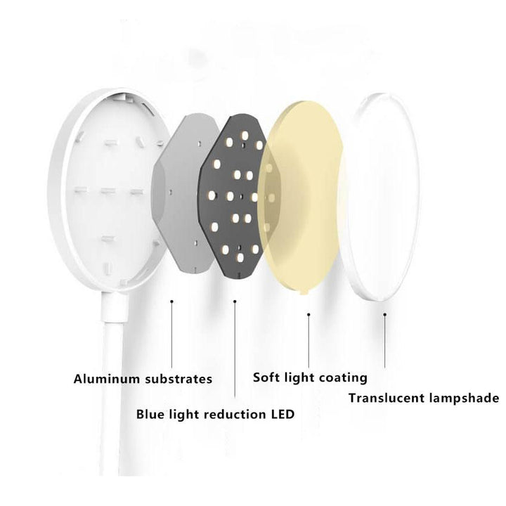 Enkel LED-klämma skrivbordslampa uppladdningsbar ögonskydd nattlampa