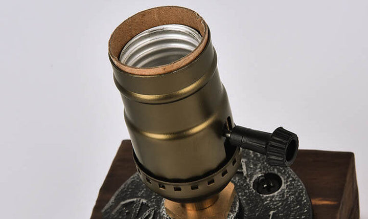 Vintage Industriell Järn Lampa 1-Ljus Bordslampa