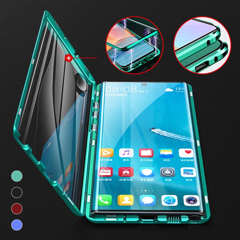 Samsung magnetiskt härdat glas dubbelsidigt telefonfodral