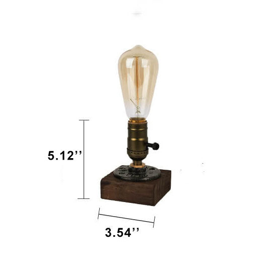 Vintage Industriell Järn Lampa 1-Ljus Bordslampa