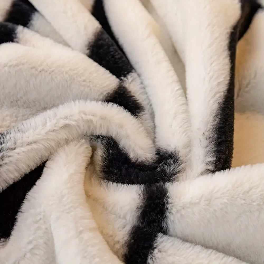 Vilda Randiga Zebra Fleece Sofföverdrag
