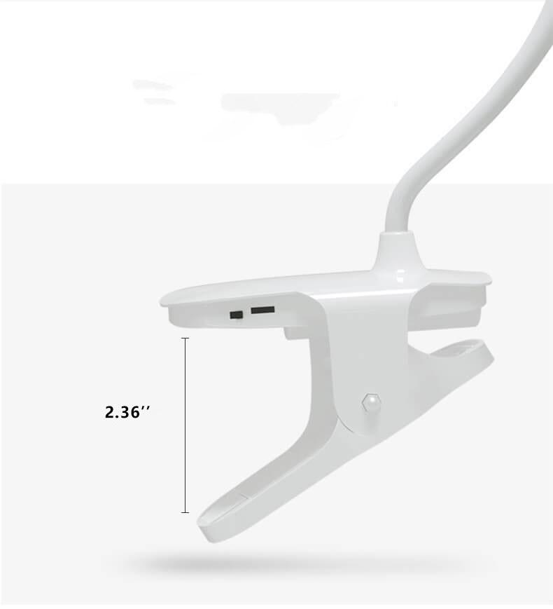 Enkel LED-klämma skrivbordslampa uppladdningsbar ögonskydd nattlampa