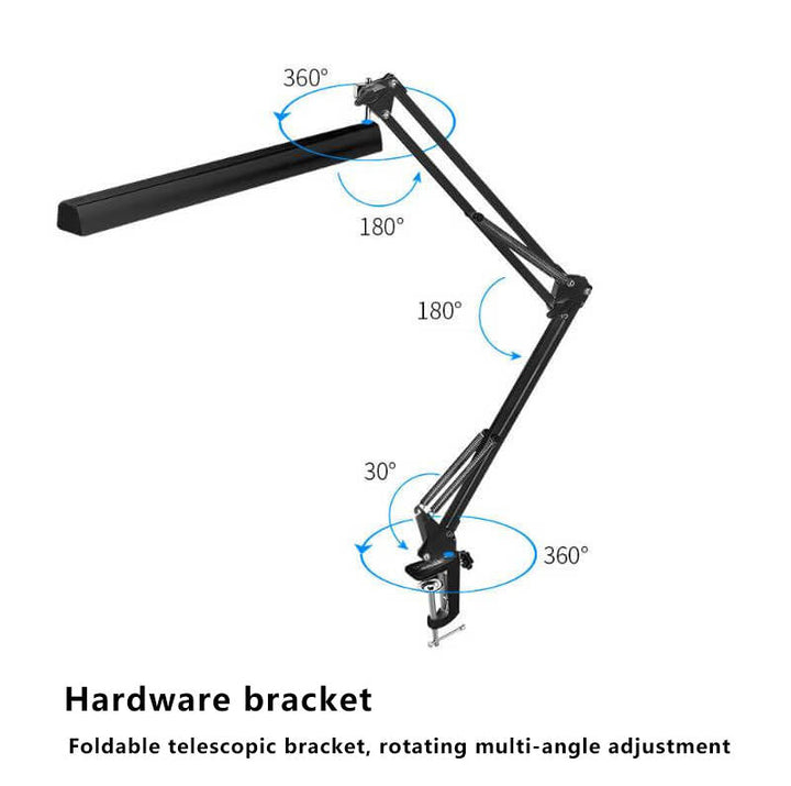 LED Fällbar Lång Arm Klämma Ögonskydd USB Lampa för Läsning