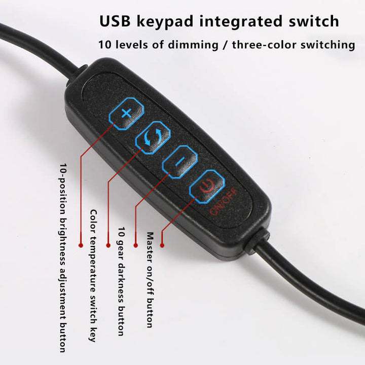 LED Fällbar Lång Arm Klämma Ögonskydd USB Lampa för Läsning