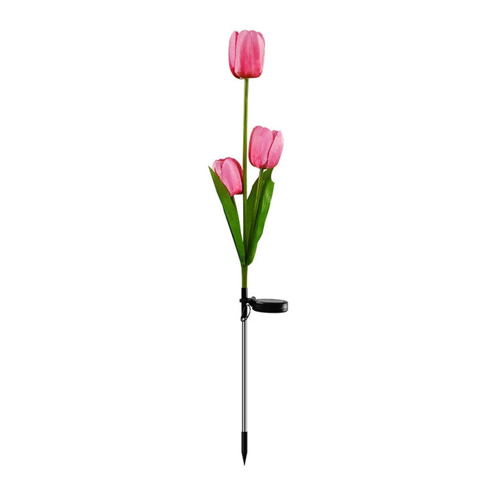 Solig Tulpan Gräslampa Utomhus Trädgård LED Tulpan Blomma Lampa Markspett Landskapsbelysning