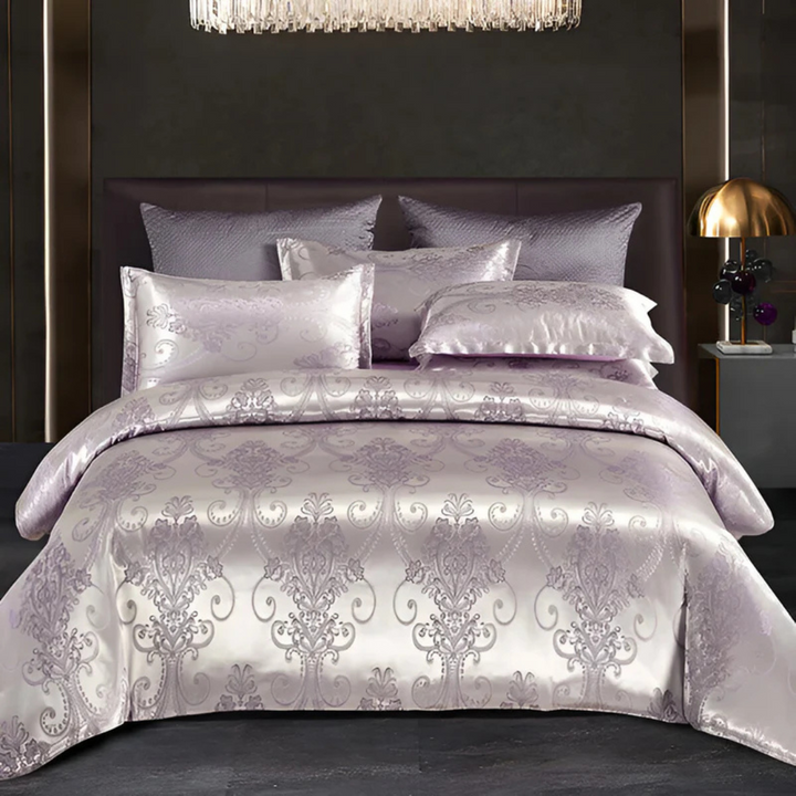Ljuvlig Satin Duvet Cover med Blommönster