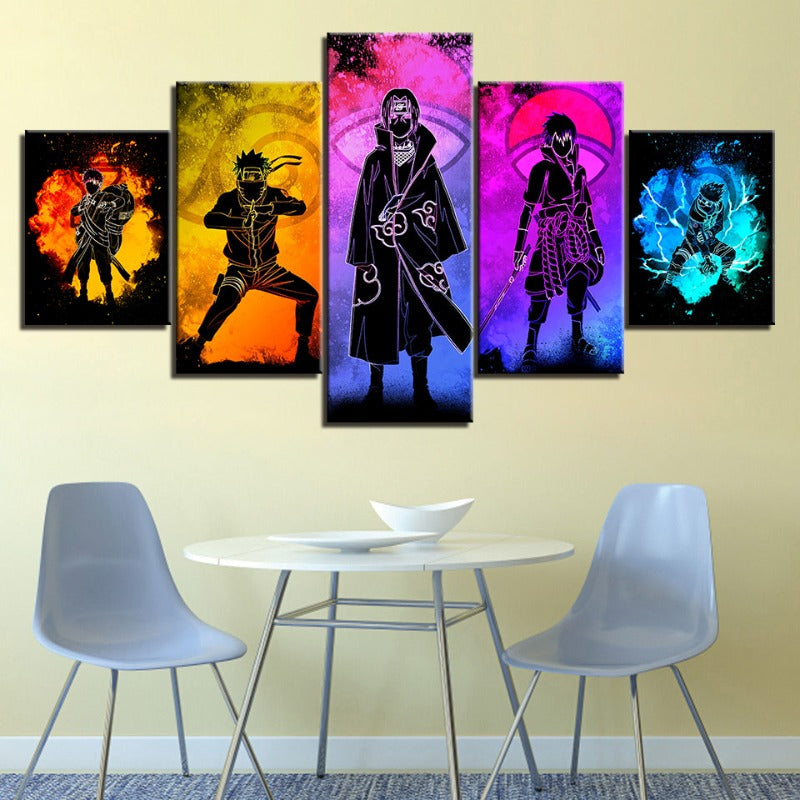 5-delars Naruto Anime - canvas väggkonst målning