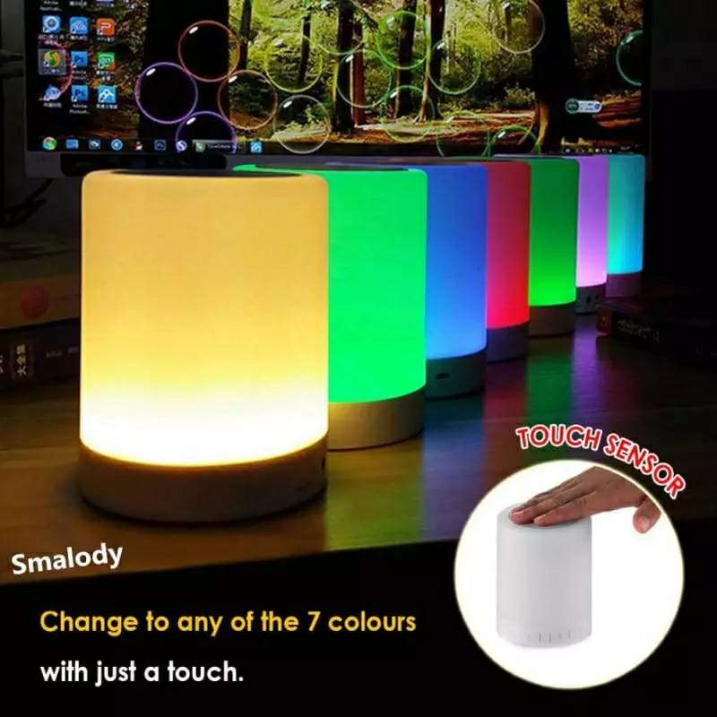 färgglad LED Nattlampa Bluetooth Touchpad Trådlös Högtalare