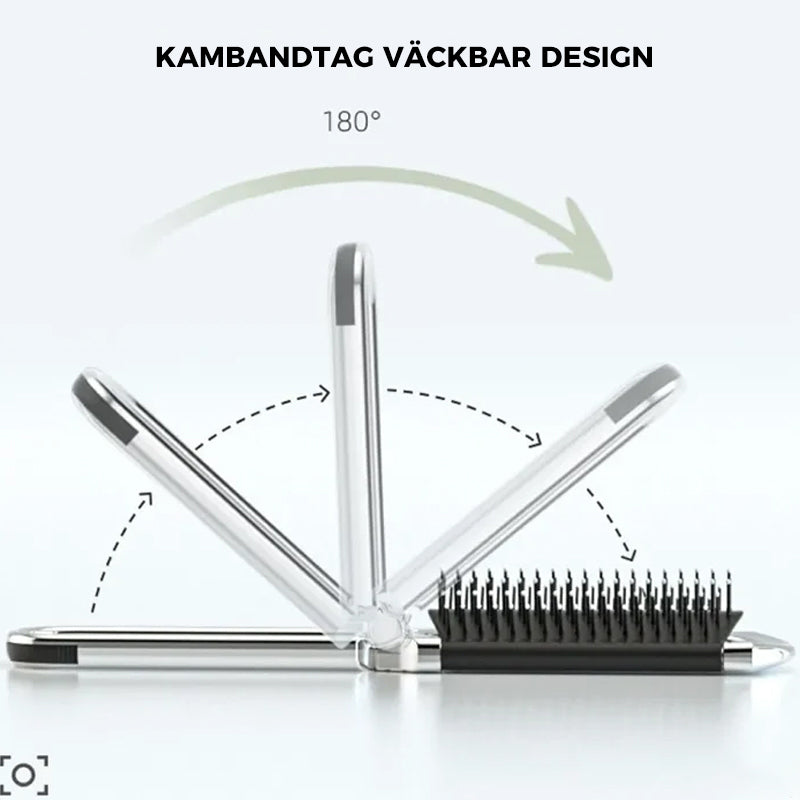 MirrorFlex Resemirror Hårborste | Fällbar &amp; Kompakt | Praktisk Styling på Språng