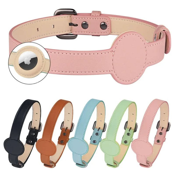 Hundhalsband med integrerat AirTag-fäste för säkerhet och stil