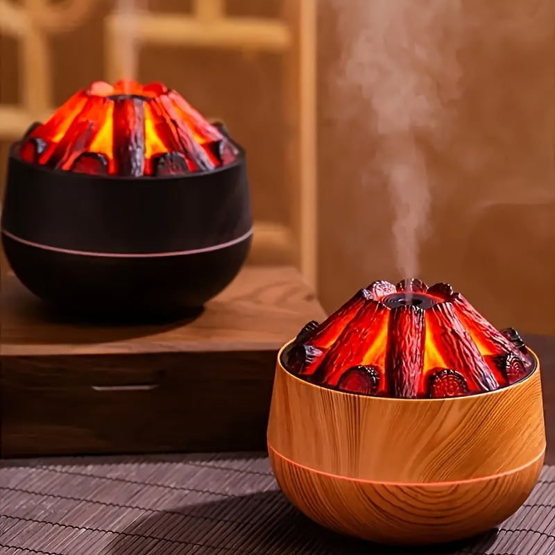Elddiffusor - Mini simulerad kolbrasa luftfuktare med realistisk flammeffekt