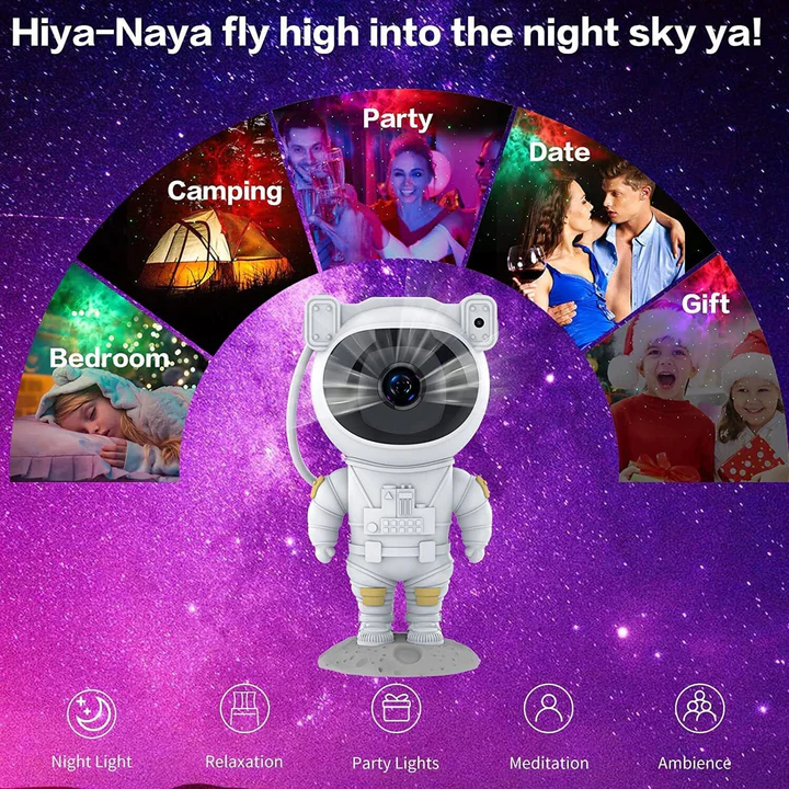 Astronautprojektor Galax Stjärnig Himmel Nattljus