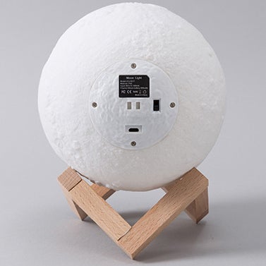 Kreativ Mini Uppladdningsbar 3D-tryckt Måne 1-Ljus LED Bordslampa
