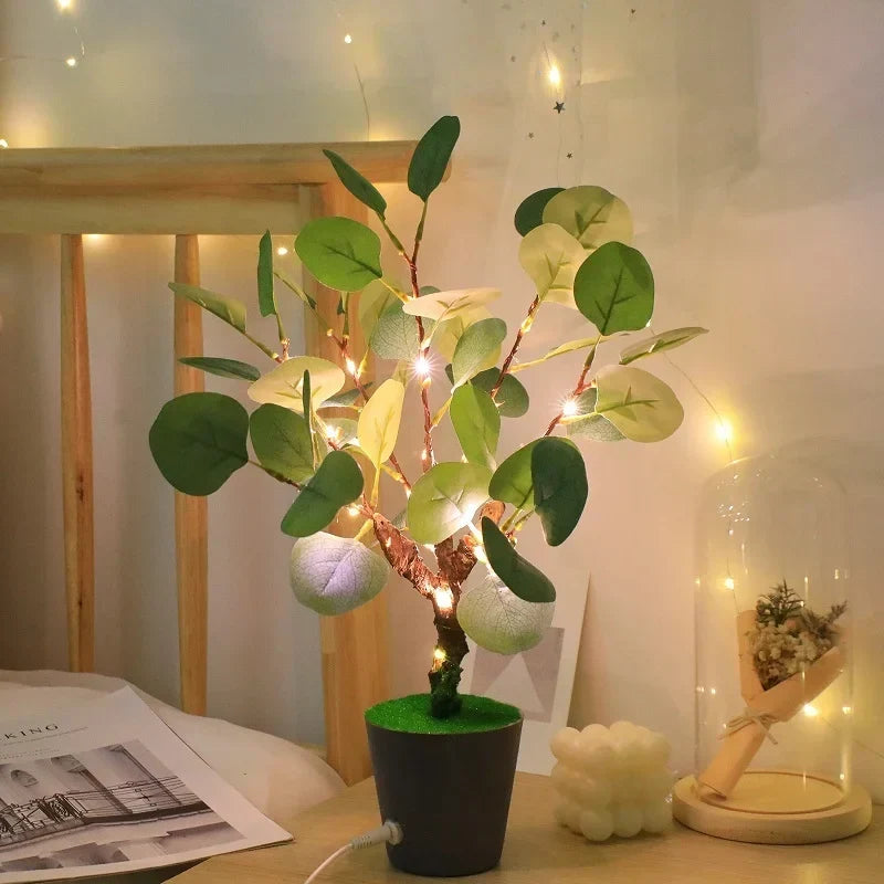 FestiGlow - Julglöd LED-nattlampa med dekorativ kruka