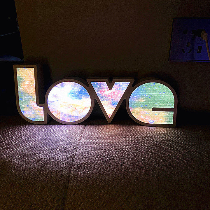 Modern Art Deco vattentät PS LOVE bokstäver LED bordslampa för sovrummet