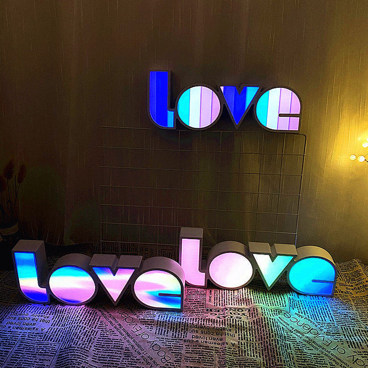 Modern Art Deco vattentät PS LOVE bokstäver LED bordslampa för sovrummet