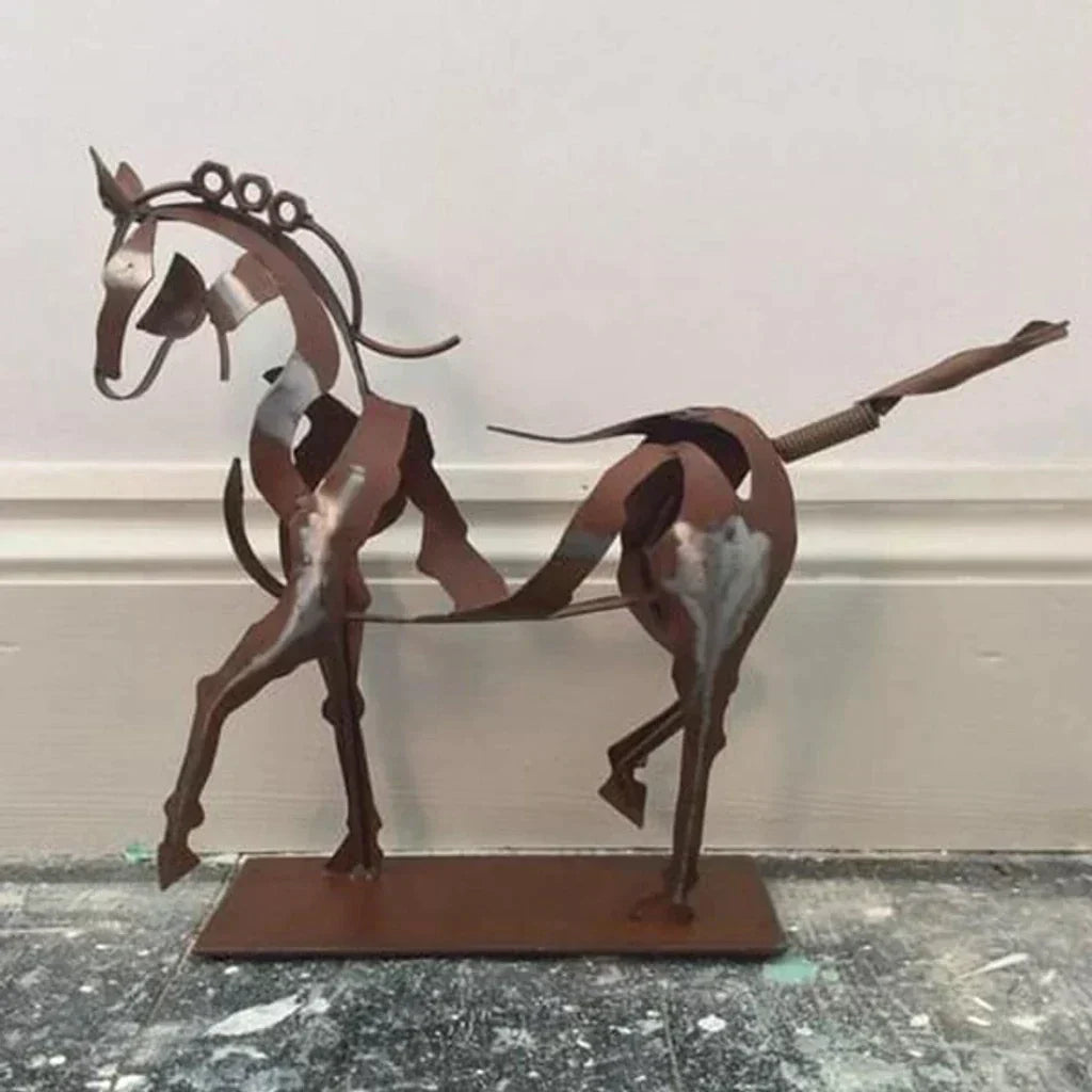 Hästs skulptur - AdonisMetal - Rustik Elegans - Tidlös Dekorativ Bit
