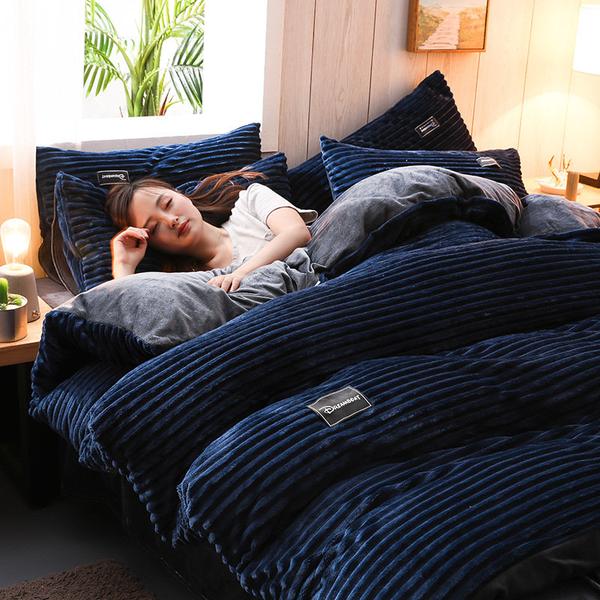 Tjockad Corduroy Sammet Sängkläder Set