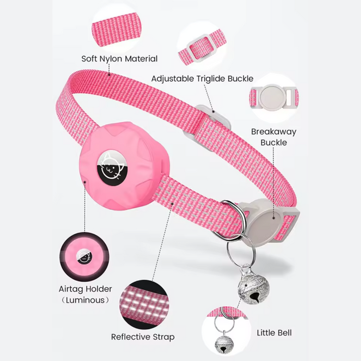 Husdjurssäkerhetsset – Smart hund- och katttracker med reflexhalsband