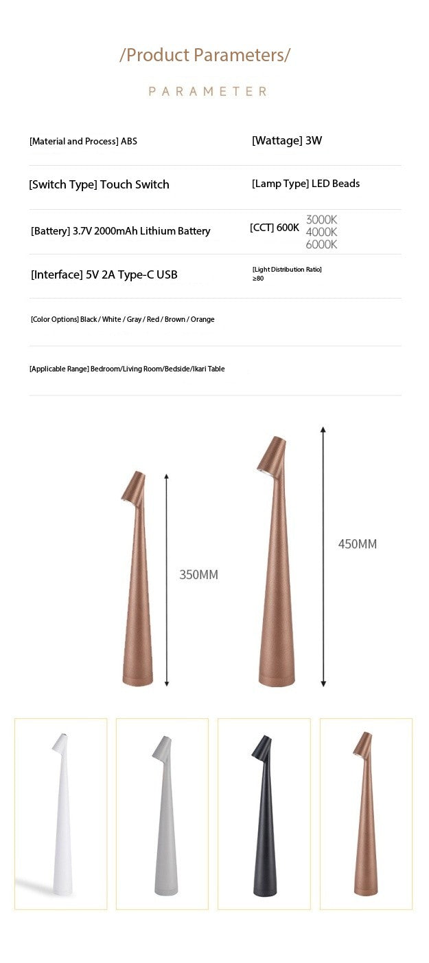 Gao Fushuai Uppladdningsbar Bordslampa Sängbord Avancerad Lampa Kreativ Dekorativ Nattlampa Skrivbords Atmosfärslampa