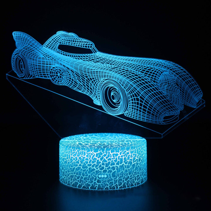 Sportbilserie 3D nattlampa LED stereo ljusillusion lampa USB nattduksbord lampa modellering lampa dimmer
