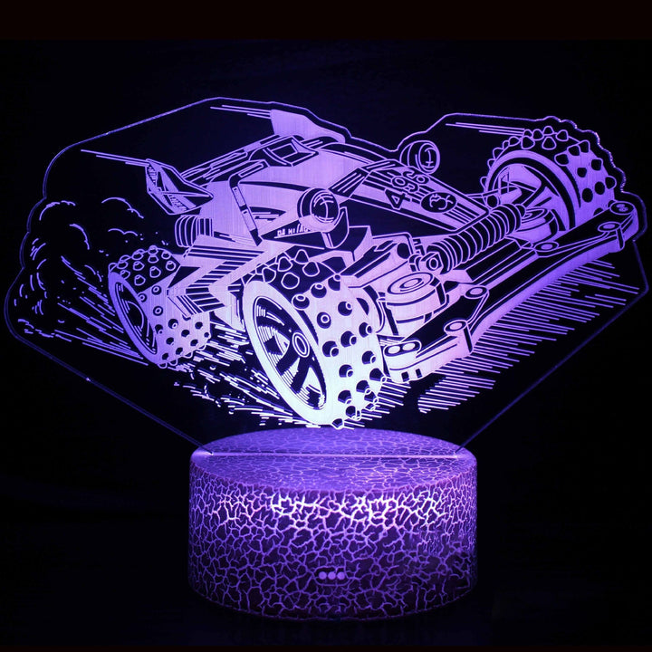 Sportbilserie 3D nattlampa LED stereo ljusillusion lampa USB nattduksbord lampa modellering lampa dimmer