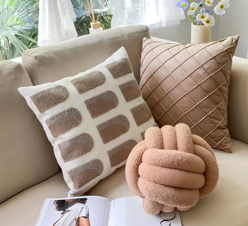 Nordisk stil i vardagsrummet sofföverdrag | Enkel geometrisk jacquard mjuk och bekväm kuddfodral