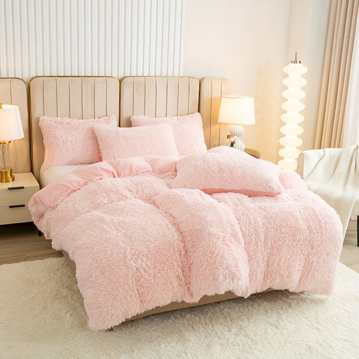 Ultra Soft Plush Duvet Cover Set with Zipper - Luxury &amp; Comfort