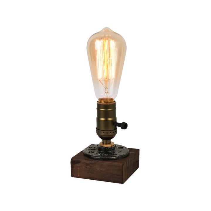 Vintage Industriell Järn Lampa 1-Ljus Bordslampa