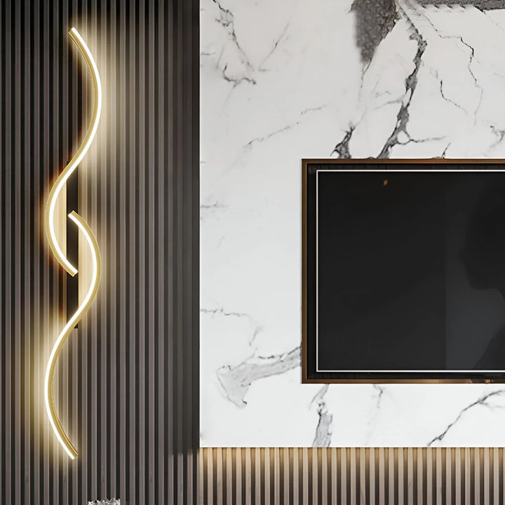Modern böjd vägglampa för inomhusmiljö