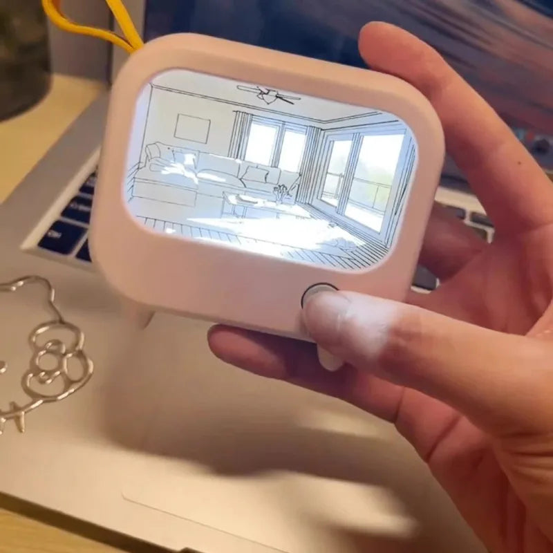 Mini TV-målning LED-nattlampa