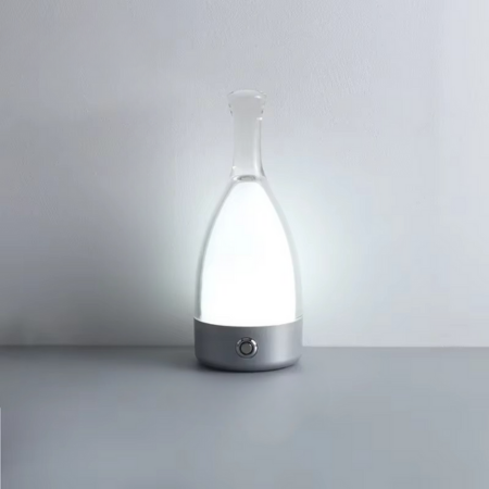 Vinflaska Skrivbordslampa med Bluetooth-högtalare – Uppladdningsbar Modern Nattlampa