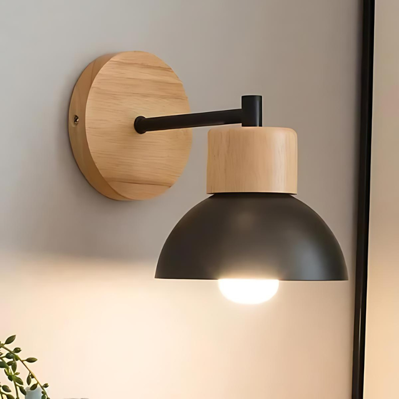 Stilig vägglampa i trä för ett harmoniskt hem