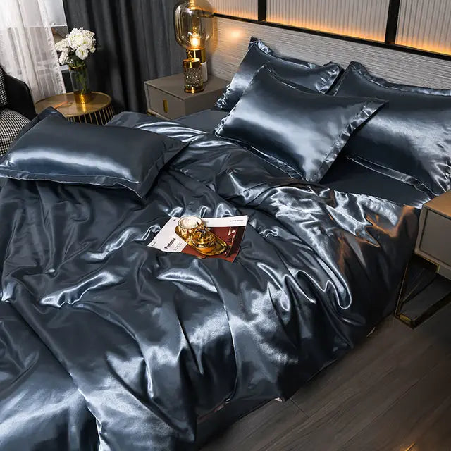 Lyxigt Solid Satin Täcke - SilkSerenity