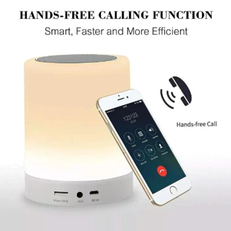 färgglad LED Nattlampa Bluetooth Touchpad Trådlös Högtalare