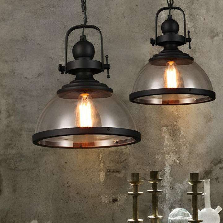 Antik Glasjärn Retro Industriell Kandelaber Pendel Taklampor