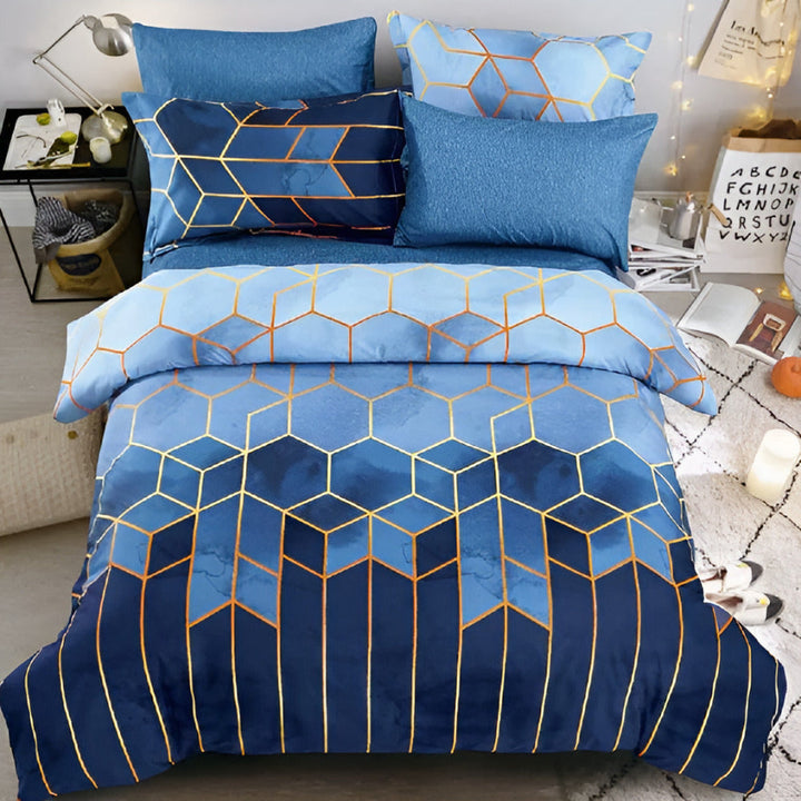 Golden Cosmo Hive | 3-delade Duvet-set