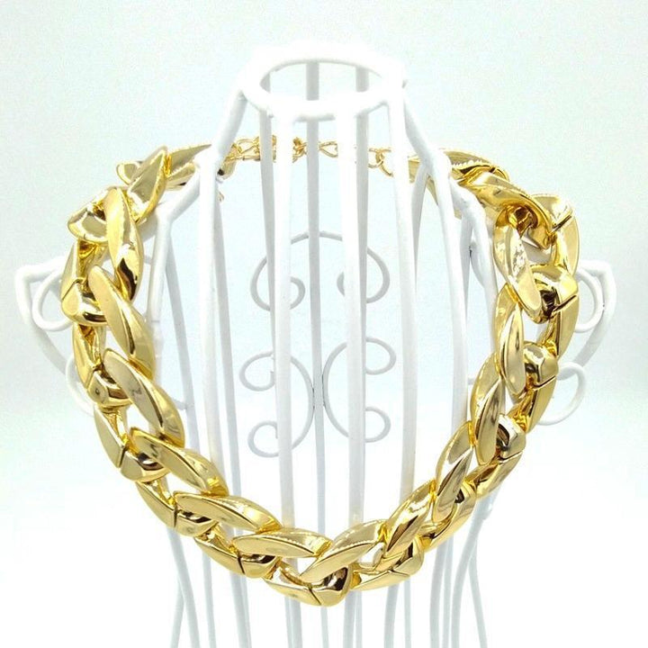 Husdjur Smycken Tjock Guld Kedja Halsband