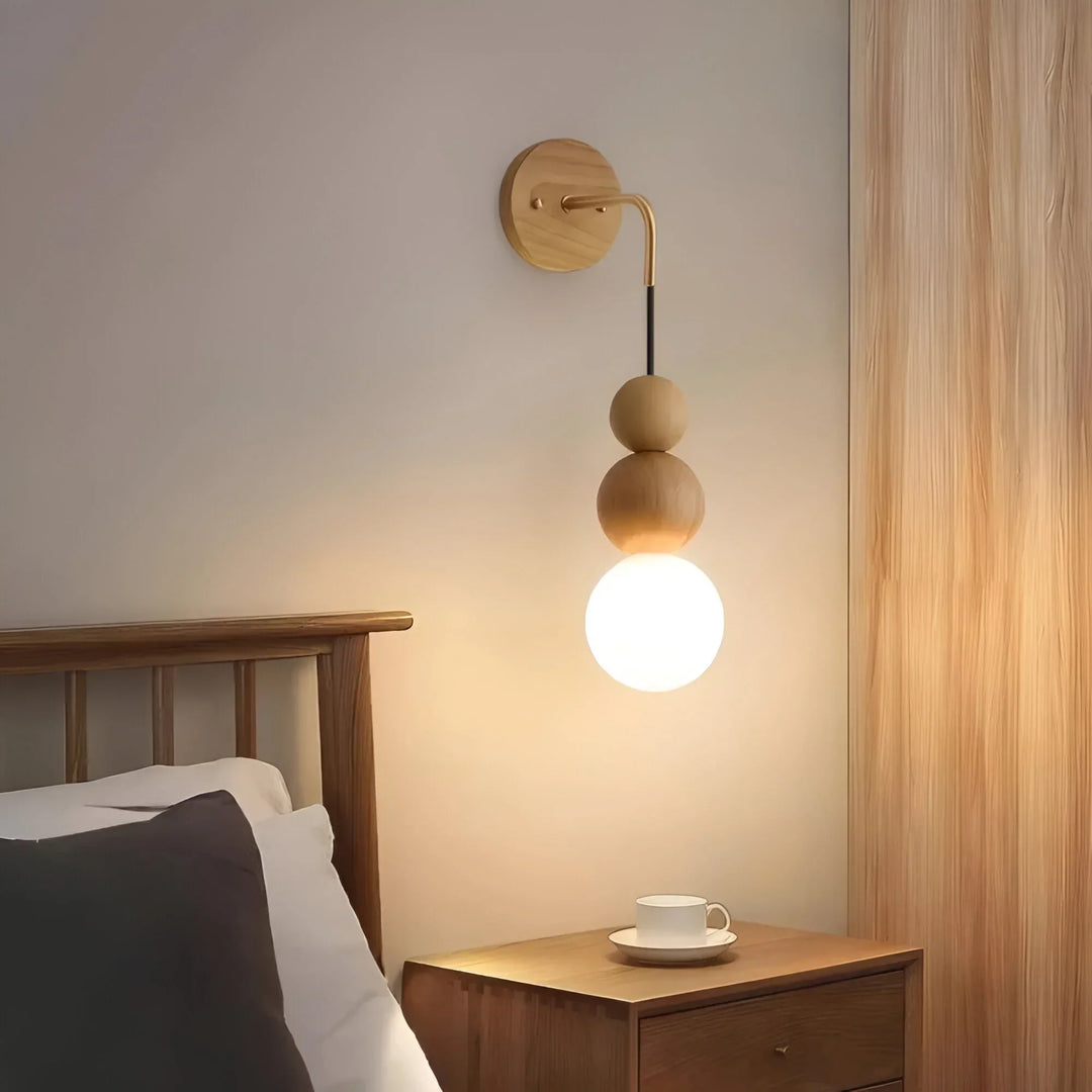 GlowHaven – Valnöt &amp; Mässing Accent Vägglampa