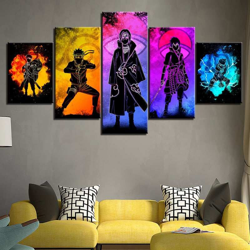 5-delars Naruto Anime - canvas väggkonst målning