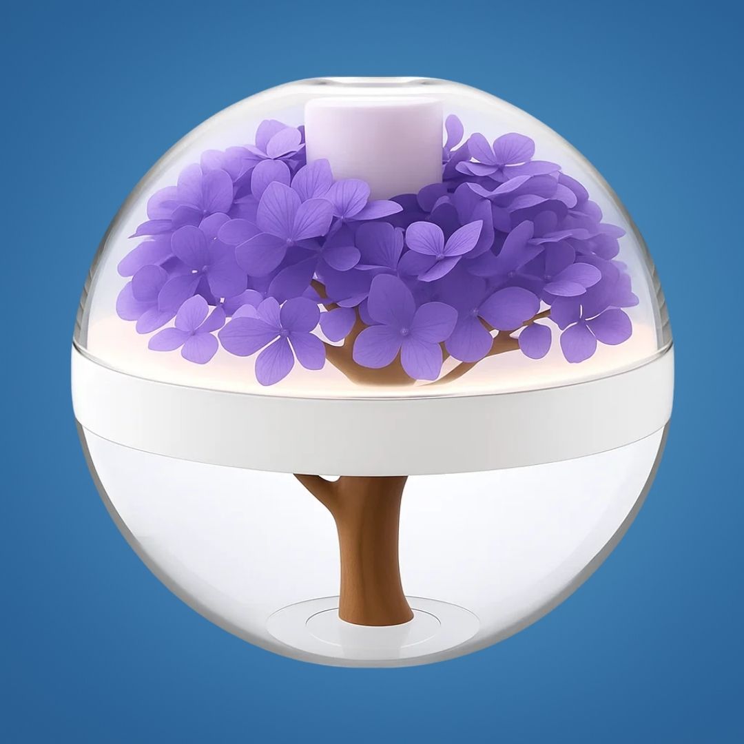 SereniGlow | Aromaterapi Diffuser Luftfuktare – Ultrasonisk Kylmist – USB‑Uppladdningsbar – LED Nattljus för Sovrum &amp; Barnrum