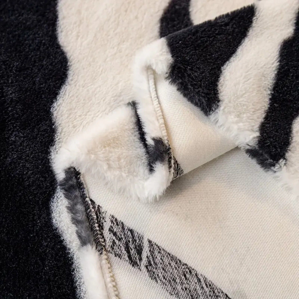 Vilda Randiga Zebra Fleece Sofföverdrag
