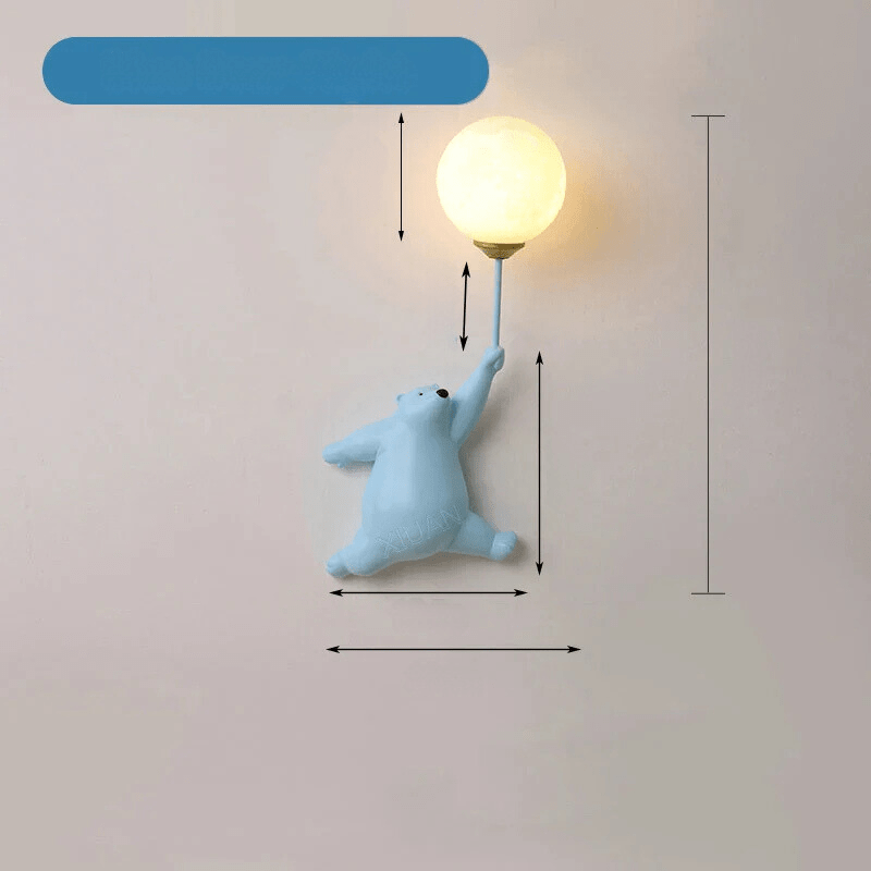FairyGlow – Tecknad Vägglampa för Barn | Magisk Nattlampa med 3D Måne Design