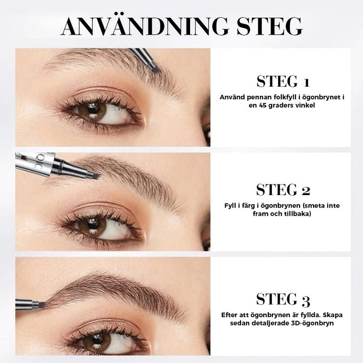 3D Vattentät Microblading Ögonbrynspenna
