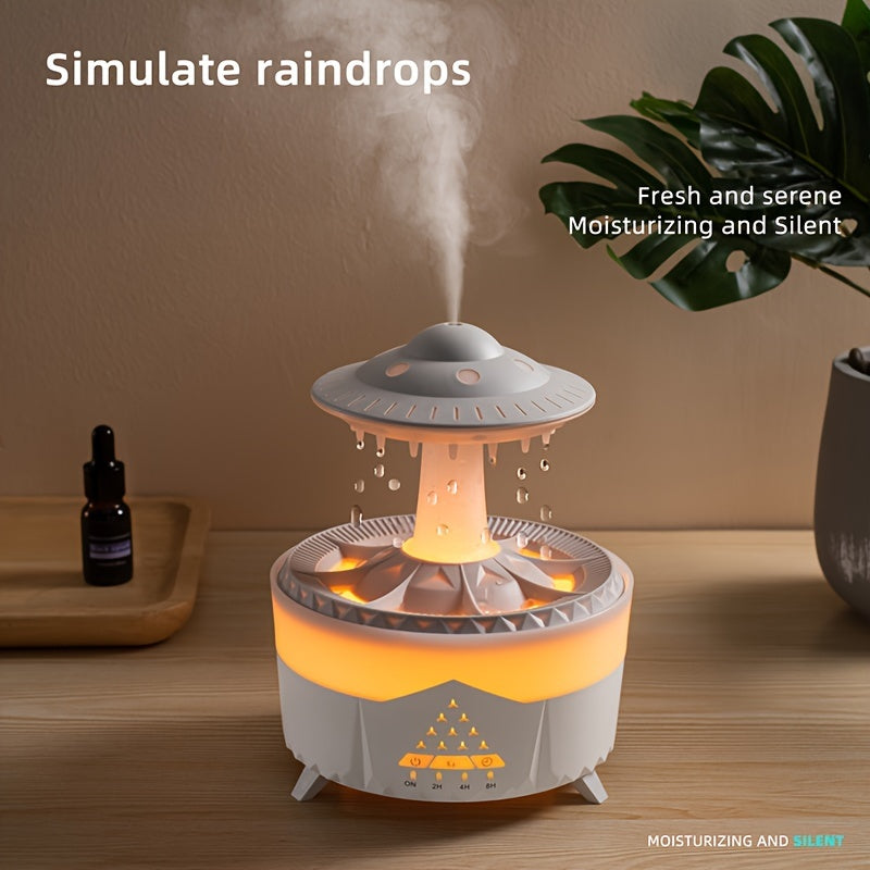 Avkopplande Regndropp Aromaterapi Essentiell Oljediffusor - LED Lampa &amp; Luftfuktare