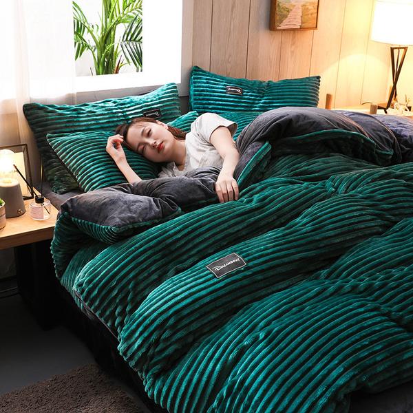 Tjockad Corduroy Sammet Sängkläder Set