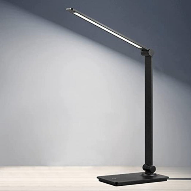 LED-skrivbordslampa, touchkontroll skrivbordslampa med 3 ljusstyrkenivåer, dimbar kontorslampa med justerbar arm, hopfällbar bordslampa för skrivbord, sovrum, nattduksbord, kontor