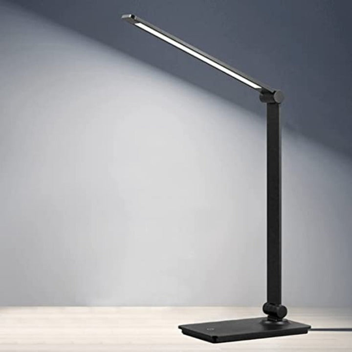 LED-skrivbordslampa, touchkontroll skrivbordslampa med 3 ljusstyrkenivåer, dimbar kontorslampa med justerbar arm, hopfällbar bordslampa för skrivbord, sovrum, nattduksbord, kontor