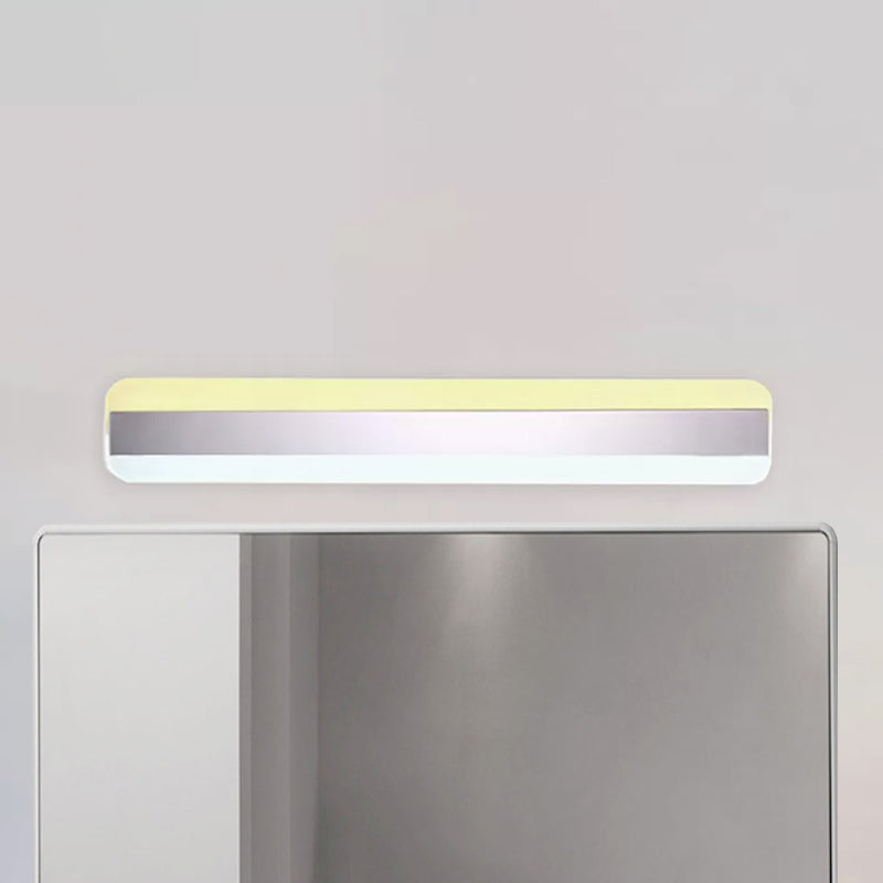 31.5"/39"/47" Bredd linjär sminkspegelbelysning modern akryl LED badrumsbelysning ovanför spegeln med reflektor
