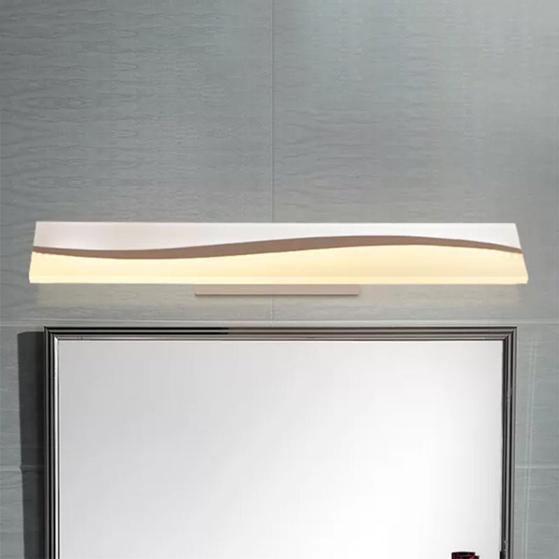 Akryl Rektangulär Makeup Spegel Lampa Enkel 16"/19.5"/23" Bred LED Badlampa över Spegel i Varm/Vit, Vattentålig och Dimtålig